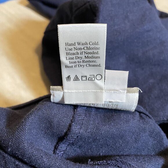 Coldwater Creek Womens Navy Blue Linen & Rayon Blend Button-Front Tunic Top PM - Picture 6 of 6